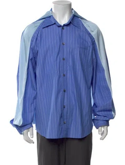 Pre-owned Y/project Striped Long Sleeve Shirt In Blue
