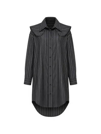 Y/project Striped Pinstripe Shirt Maxi Dress In Multi