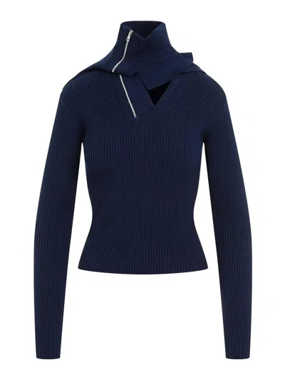 Y/project Suéter Cuello Redondo - Azul Oscuro In Blue