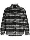 Y/project Black Button Panel Jacket In Black/ White Check