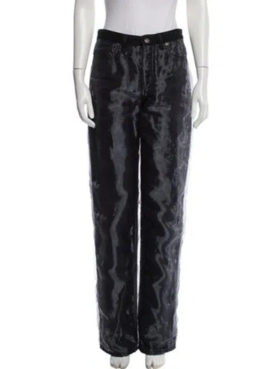 Pre-owned Y/project Tie-dye Print Straight Leg Pants In Black