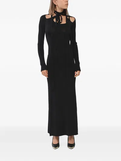 Y/project Tie-neck Cut-out Maxi Dress In Black