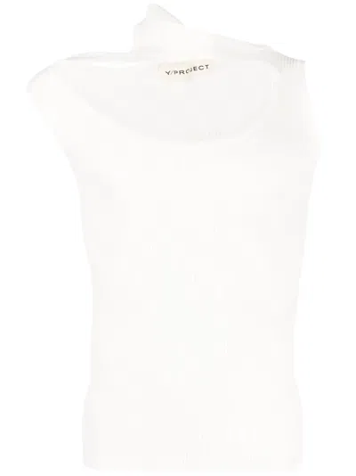 Y/project Triple Collar Tank Top In White
