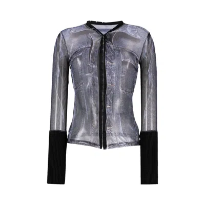 Pre-owned Y/project Trompe L'oeil Denim Hook And Eye Top 'black/white' | Women's Size 40