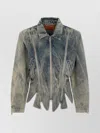 Y/project Tudor Zip Denim Jacket In Blue