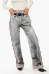 Yproject Vintage Effect Wide Leg Jeans 24cm In Red