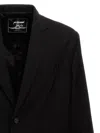 Y/project 'structured Shoulders Logo Embossed Blazer' In Black