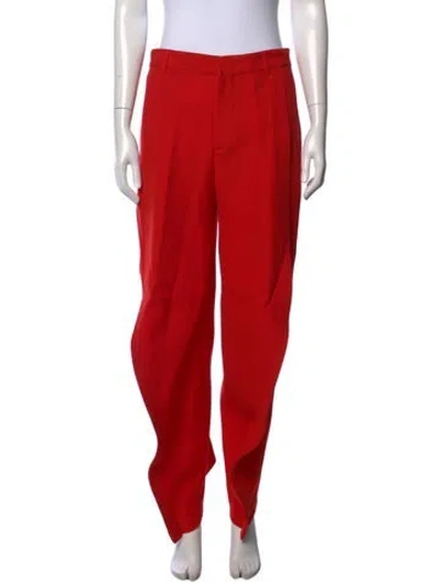 Pre-owned Y/project Virgin Wool Wide Leg Pants In Red