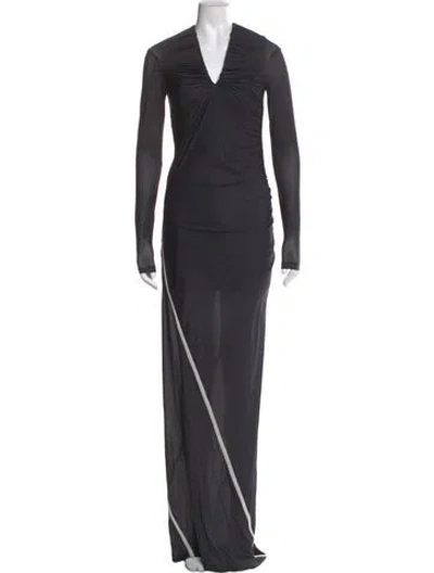 Pre-owned Y/project V-neck Long Dress W/ Tags In Gray