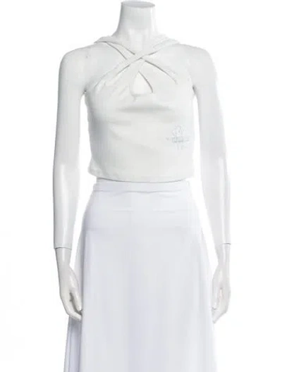 Pre-owned Y/project V-neck Sleeveless Crop Top In Neutral