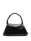 Y/project Black Leather Twisted Handle Handbag With Adjustable Strap In Black