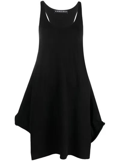 Y/project Wire Twisted Cotton-blend Minidress In Black