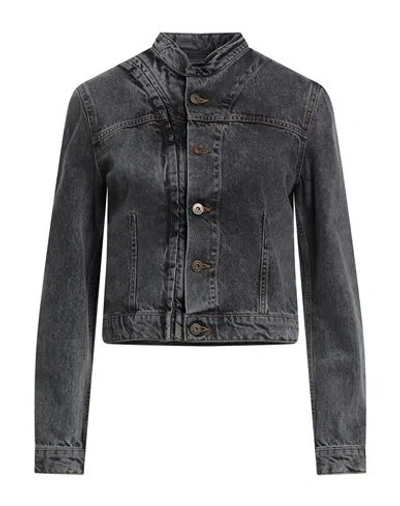Y/project Woman Denim Outerwear Black Size M Organic Cotton