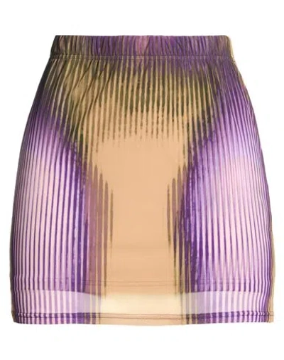 Y/project Woman Mini Skirt Purple Size 2 Polyamide, Elastane