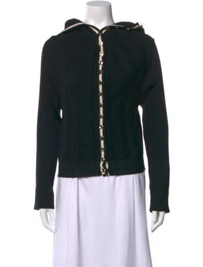 Pre-owned Y/project Wool Open Front Sweater In Black
