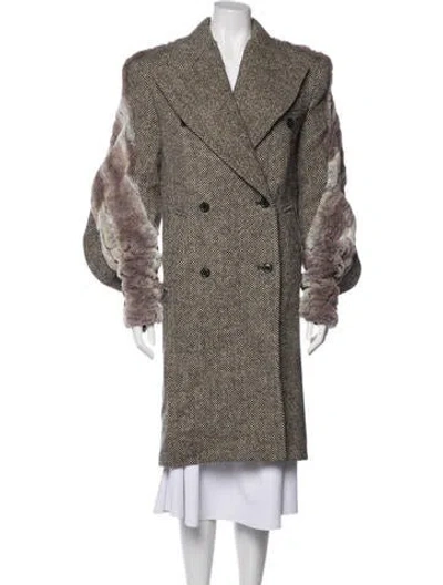Pre-owned Y/project Wool Tweed Pattern Coat In Multicolor