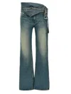 Y/project Wrap Belt Jeans In Blue