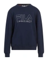 Y/project X Fila Man Sweatshirt Navy Size L Cotton In Navy