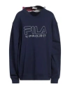 Y/project X Fila Woman Sweatshirt Navy Size Xl Cotton In Navy