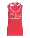 Y/project X Fila Woman Tank Top Red Size Xl Cotton In Red