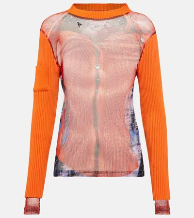 Y/project X Jean Paul Gaultier Trompe L'oeil Top In Orange