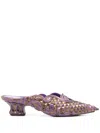 Y/project X Melissa 45mm Court Pointed Mules In 紫色