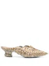 Y/project X Melissa Filigree-detailing Metallic-effect Mules In Gold