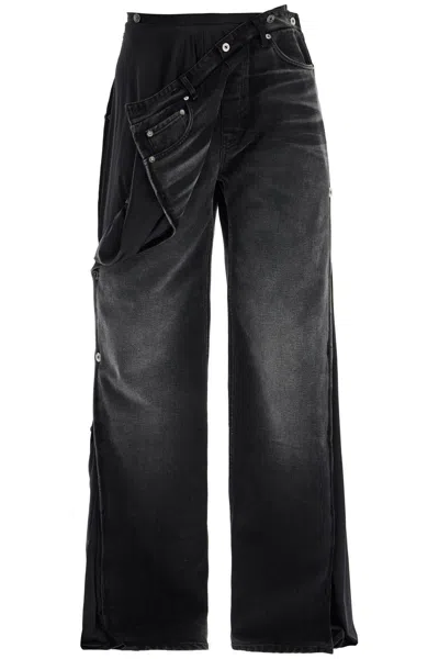 Y/project Y Project Collapsed Waist Jeans Men In Black