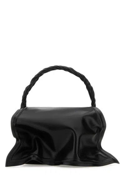 Y/project Y Project Sculptural Leather Top Handle Bag In Black