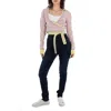 Y/project Y / Project Ladies Pink / Yellow Wrap Jacquard Cardigan In Pink