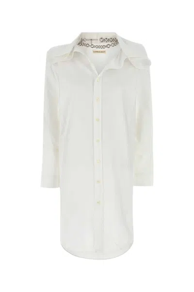 Y/project Y Project Y-project Oxford Shirt Dress In Organic Cotton In White
