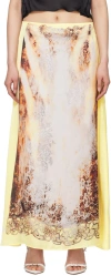Y/project Yellow Lace Print Maxi Skirt In Yellow Rust