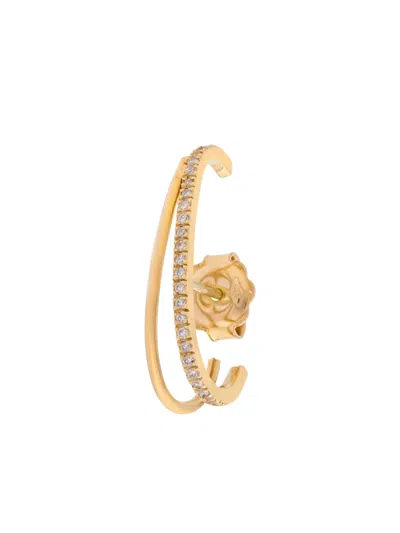 Yrusha 14k Yellow Gold Inside Double Diamond Earring