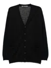 Y's 12g Knit Cardigan With Logo In Black