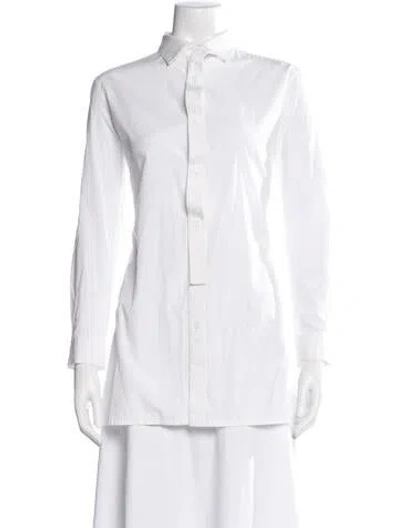 Pre-owned Y's 2010's Long Sleeve Button-up Top In White