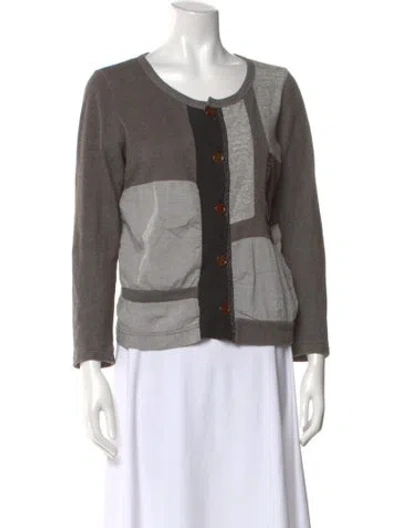 Pre-owned Y's 2014 Colorblock Pattern Sweater In Gray