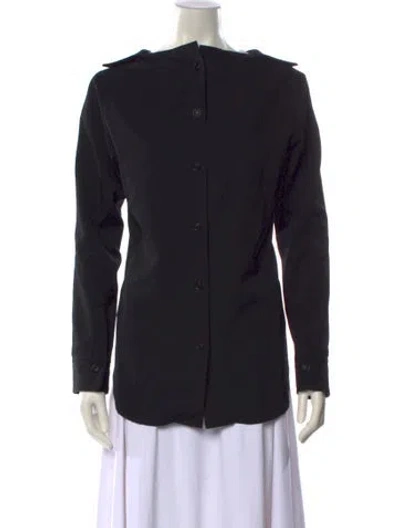 Pre-owned Y's 2015 Wool Button-up Top In Black