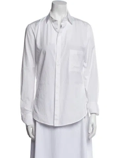 Pre-owned Y's 2017 Long Sleeve Button-up Top In White