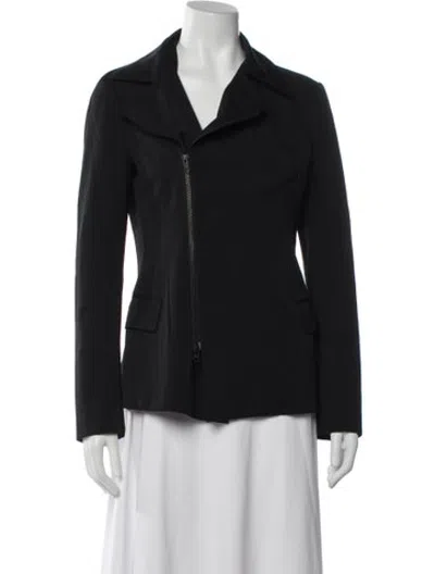 Pre-owned Y's 2018 Wool Biker Jacket In Black