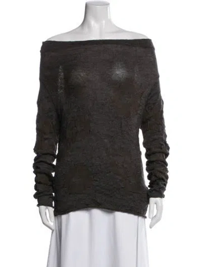Pre-owned Y's 2023 Patterned Top In Gray