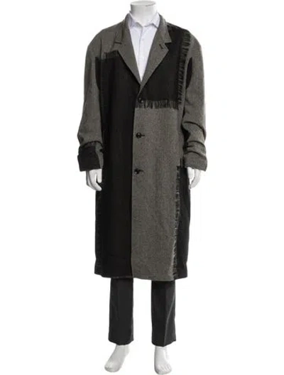 Pre-owned Y's 2023 Wool Coat In Black/neutrals