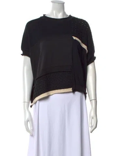 Pre-owned Y's 2024 Crew Neck Sweater In Black
