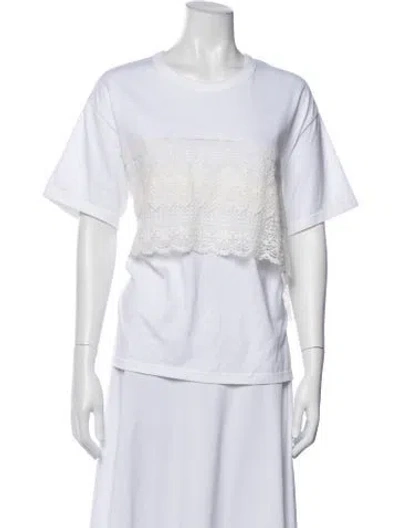 Pre-owned Y's 2024 Lace Pattern T-shirt In White