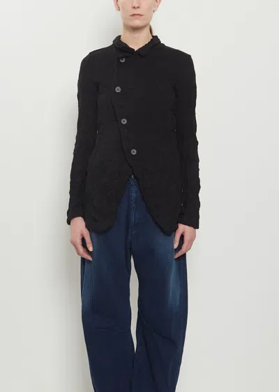 Y's 4-button Cotton Knit Jacket In Black