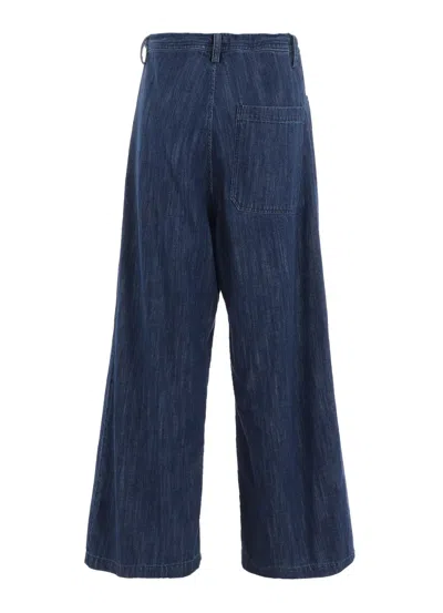 Y's 80oz Denim Long Straight Pants In Blue