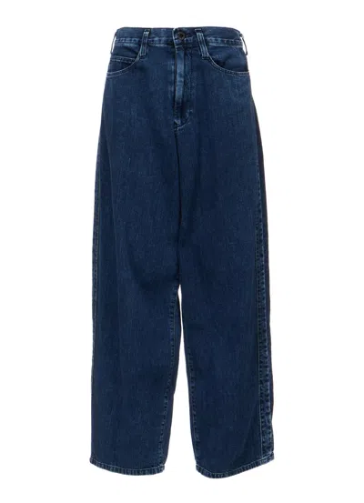 Y's 8oz Denim Chemical Wash Side Braid Jeans In Indigo