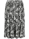 Y's Abstract Patterned Midi Skirt In Black