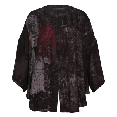 Y's Abstract Print Half Sleeve Blouse In Multi