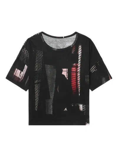 Y's Abstract-print T-shirt In Black