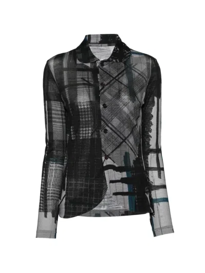 Y's All-over Graphic-print Shirt In Black